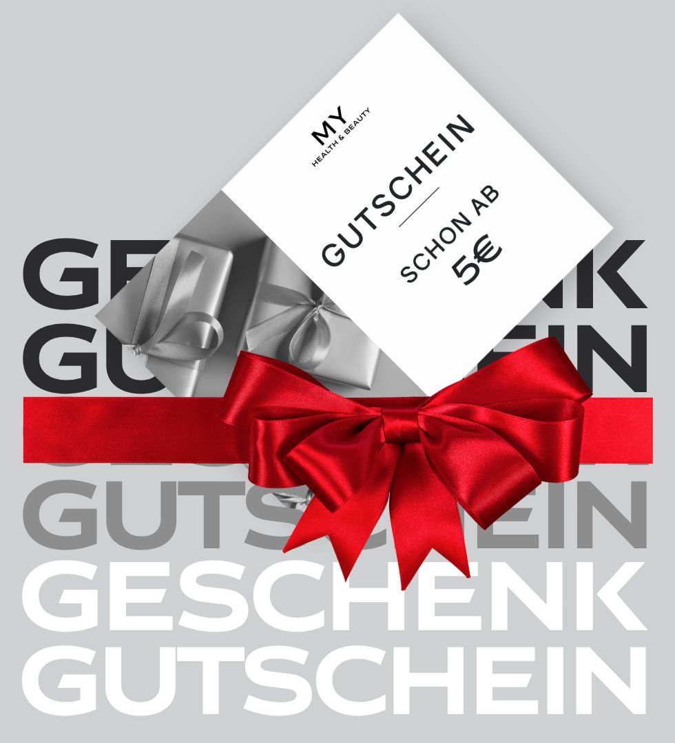 MY HEALTH & BEAUTY Geschenkgutschein mit roter Schleife – ab 5 € erhältlich