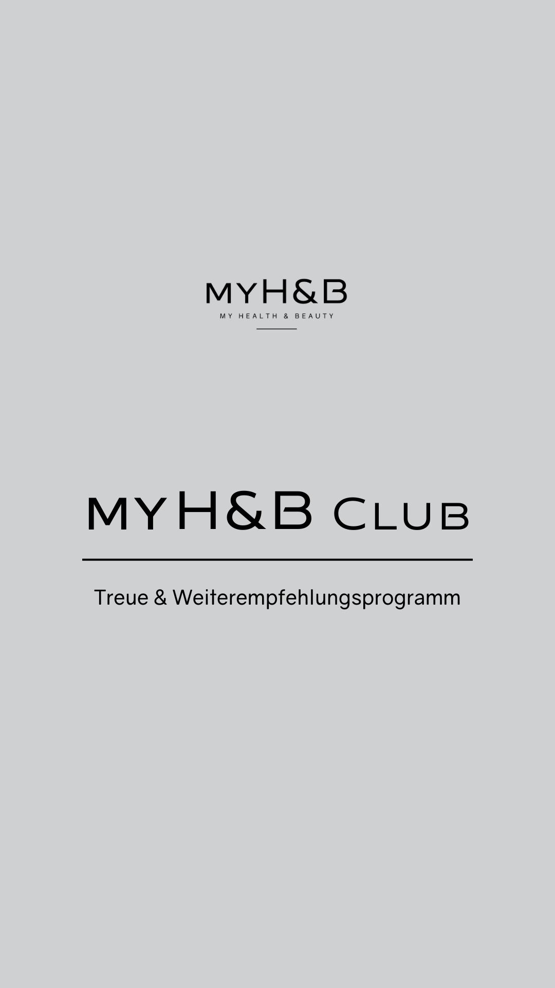 MYH&B Club Logo mit dem Hinweis auf das Treue- und Empfehlungsprogramm