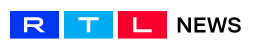 RTL News Logo – blaue, türkise und rote Buchstabenfelder mit schwarzer "NEWS"-Schrift daneben auf weißem Hintergrund