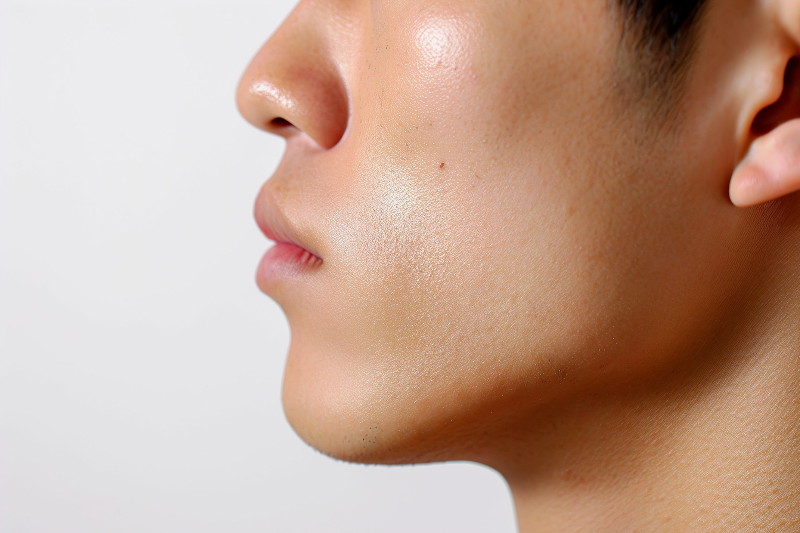 Männliches Kinn mit klar definierter Jawline – Symbol für maskuline Konturen