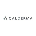 Logo des Ästhetikunternehmens Galderma in Schwarz auf Weiß